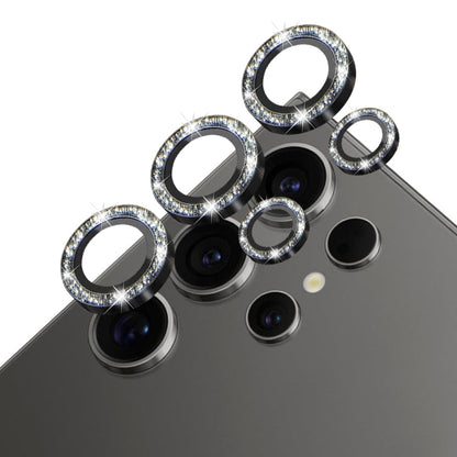 For Samsung Galaxy S24 Ultra 5G NORTHJO Camera Lens Bling Glitter Metal Ring Tempered Glass Film(Black)