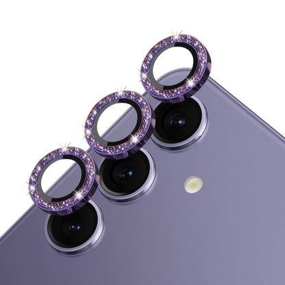 For Samsung Galaxy S24+ 5G NORTHJO Camera Lens Bling Glitter Metal Ring Tempered Glass Film(Purple)