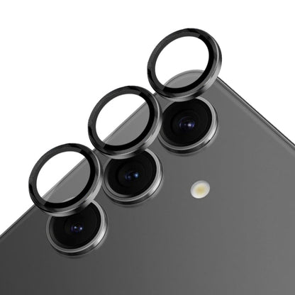Pour Samsung Galaxy S24+ 5G NORTHJO Objectif de l'appareil photoCD Vein Anneau métallique Film en verre trempé (Noir)