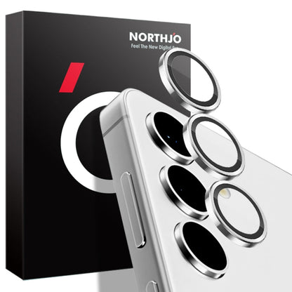 For Samsung Galaxy S24+ 5G NORTHJO Camera LensCD Vein Metal Ring Tempered Glass Film(Silver)