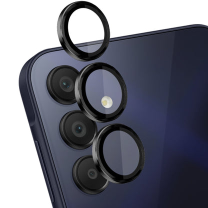For Samsung Galaxy A15 4G / 5G NORTHJO Camera LensCD Vein Metal Ring Tempered Glass Film(Black)