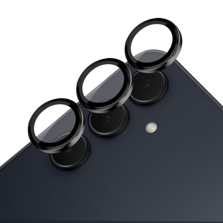 For Samsung Galaxy A35 5G NORTHJO Camera LensCD Vein Metal Ring Tempered Glass Film(Black)