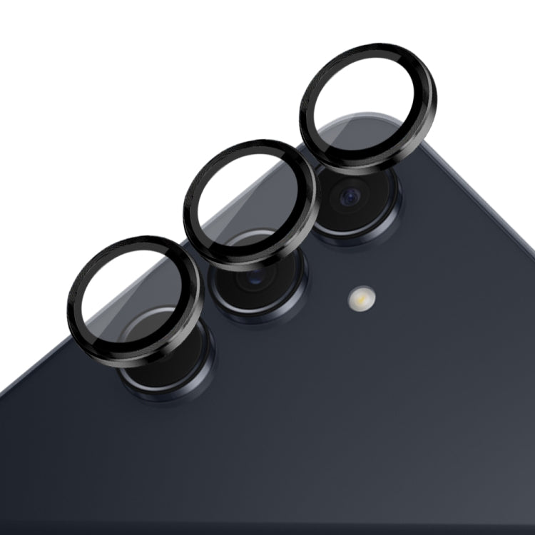 For Samsung Galaxy A55 5G NORTHJO Camera LensCD Vein Metal Ring Tempered Glass Film(Black)