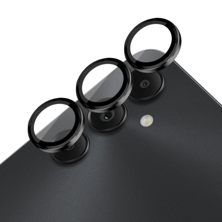 For Samsung Galaxy A05s 4G NORTHJO Camera LensCD Vein Metal Ring Tempered Glass Film(Black)
