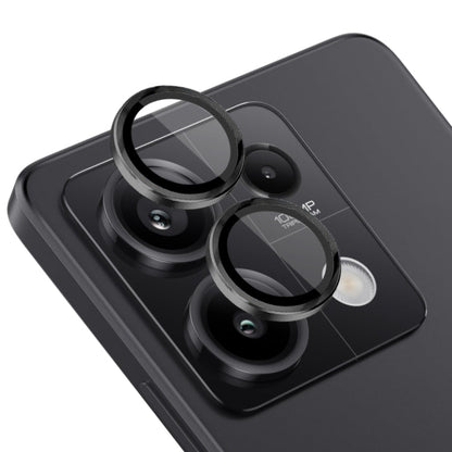 For Xiaomi Redmi Note 13 5G NORTHJO Camera LensCD Vein Metal Ring Tempered Glass Film(Black)
