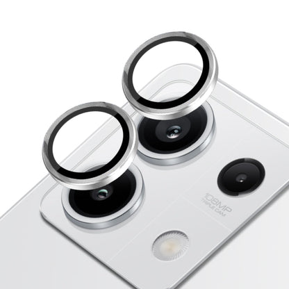 For Xiaomi Redmi Note 13 5G NORTHJO Camera LensCD Vein Metal Ring Tempered Glass Film(Silver)