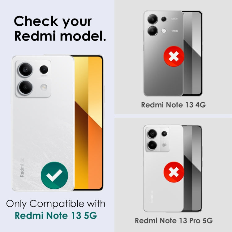 For Xiaomi Redmi Note 13 5G NORTHJO Camera LensCD Vein Metal Ring Tempered Glass Film(Silver)
