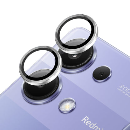 Pour Xiaomi Redmi Note 13 Pro 4G NORTHJO Cache Objectif en Métal Veine CD Film en Verre Trempé (Argent)