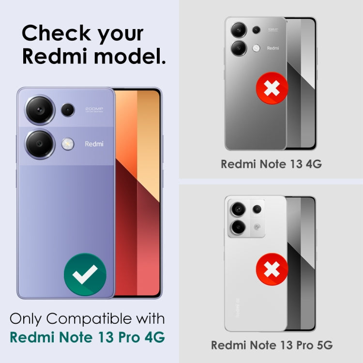 Pour Xiaomi Redmi Note 13 Pro 4G NORTHJO Cache Objectif en Métal Veine CD Film en Verre Trempé (Argent)