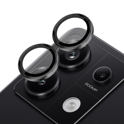 For Xiaomi Redmi Note 13 Pro 5G NORTHJO Camera LensCD Vein Metal Ring Tempered Glass Film(Black)