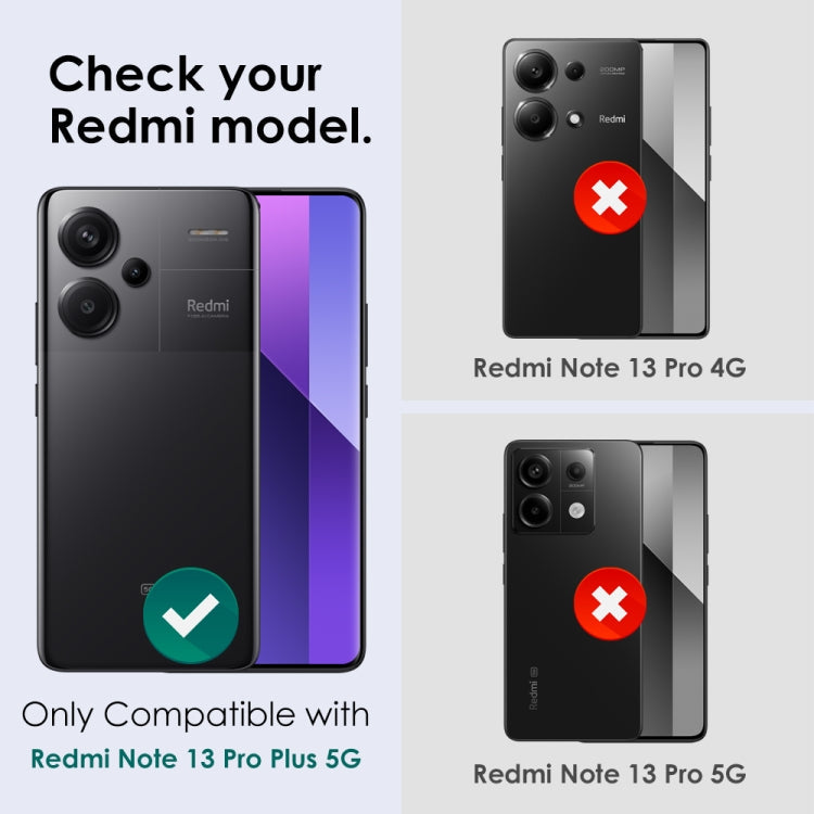 For Xiaomi Redmi Note 13 Pro+ 5G NORTHJO Camera LensCD Vein Metal Ring Tempered Glass Film(Black)