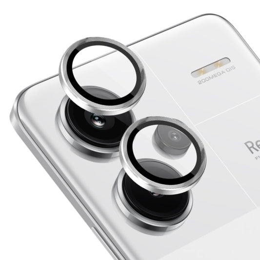For Xiaomi Redmi Note 13 Pro+ 5G NORTHJO Camera LensCD Vein Metal Ring Tempered Glass Film(Silver)