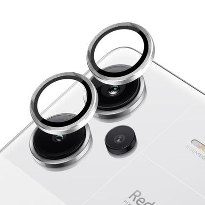 For Xiaomi Redmi Note 13 Pro+ 5G NORTHJO Camera LensCD Vein Metal Ring Tempered Glass Film(Silver)