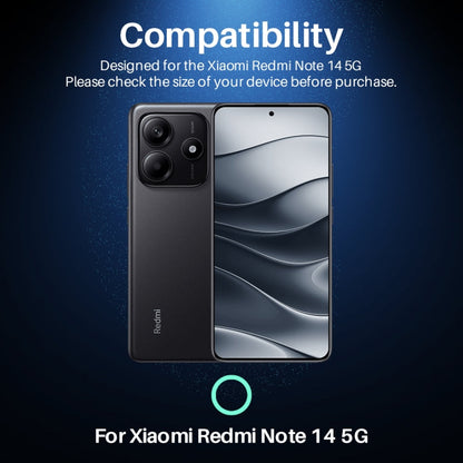 For Xiaomi Redmi Note 14 5G NORTHJO Camera LensCD Vein Metal Ring Tempered Glass Film(Black)
