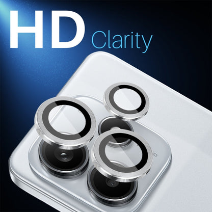 For Xiaomi Redmi Note 14 5G NORTHJO Camera LensCD Vein Metal Ring Tempered Glass Film(Silver)