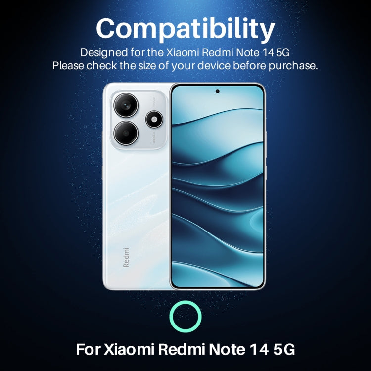 For Xiaomi Redmi Note 14 5G NORTHJO Camera LensCD Vein Metal Ring Tempered Glass Film(Silver)
