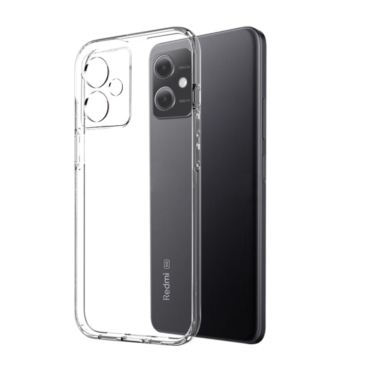 For Xiaomi Redmi Note 12 5G NORTHJO Transparent TPU Phone Case with Tempered Glass Film(Transparent)