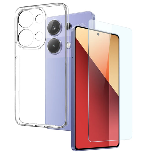 Pour Xiaomi Redmi Note 13 Pro 4G NORTHJO Étui de téléphone en TPU transparent avec film en verre trempé (transparent)