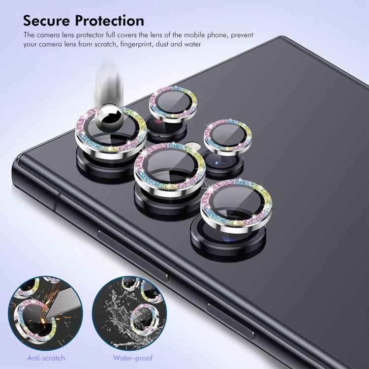 For Samsung Galaxy S23 5G/ S23+ 5G ENKAY Hat-Prince AR 9H Rear Lens Glitter Aluminium Alloy Tempered Glass Film(Silver)