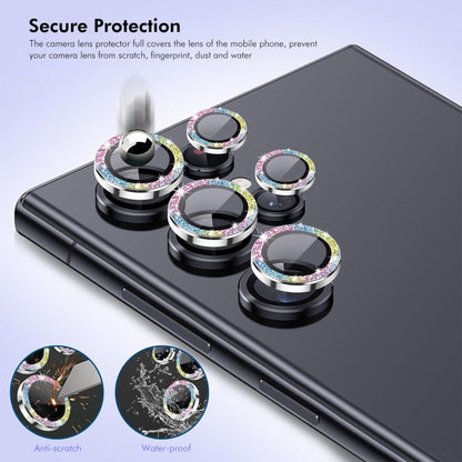 For Samsung Galaxy S23 Ultra 5G ENKAY Hat-Prince AR 9H Rear Lens Glitter Aluminium Alloy Tempered Glass Film(Black)