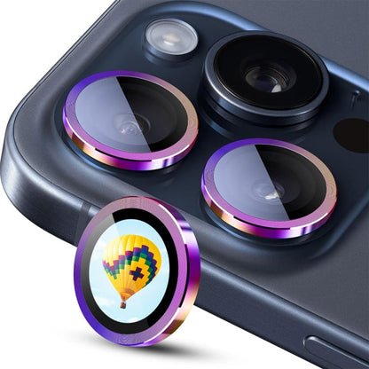 For iPhone 15 Pro / 15 Pro Max ENKAY Hat-Prince AR 9H Rear Lens Aluminium Alloy Tempered Glass Film(Colorful)