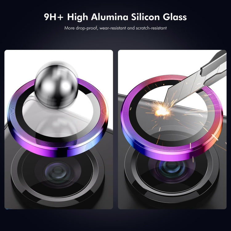 For iPhone 15 Pro / 15 Pro Max ENKAY Hat-Prince AR 9H Rear Lens Aluminium Alloy Tempered Glass Film(Colorful)