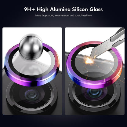 For iPhone 15 Pro / 15 Pro Max ENKAY Hat-Prince AR 9H Rear Lens Aluminium Alloy Tempered Glass Film(Colorful)