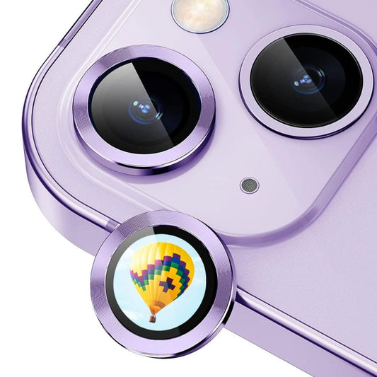 Pour iPhone 14 / 14 Plus ENKAY Hat-Prince AR 9H Film de protection d'objectif arrière en verre trempé en alliage d'aluminium (Violet)