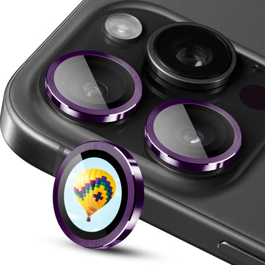 Pour iPhone 14 Pro / 14 Pro Max ENKAY Hat-Prince Film en verre trempé en alliage d'aluminium pour objectif arrière AR 9H (violet foncé)