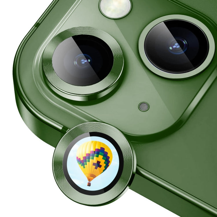 For iPhone 13 / 13 mini ENKAY Hat-Prince AR 9H Rear Lens Aluminium Alloy Tempered Glass Film(Dark Green)
