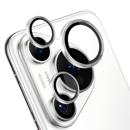 For Huawei Pura 70 Pro NORTHJO Camera Lens CD Vein Metal Ring Tempered Glass Film(Silver)