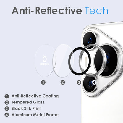 For Huawei Pura 70 Pro NORTHJO Camera Lens CD Vein Metal Ring Tempered Glass Film(Silver)