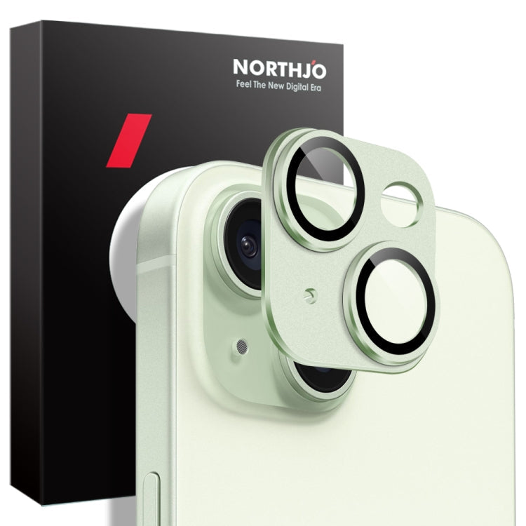 For iPhone 15 / 15 Plus NORTHJO Matte Camera Lens Protector Tempered Glass Rear Lens Film(Green)