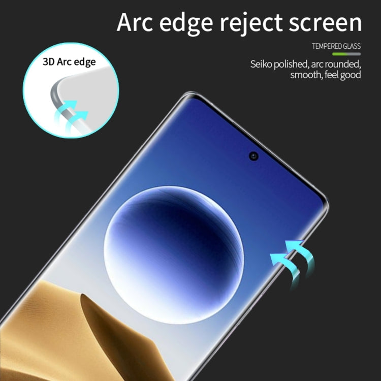 For OPPO Find X7 Ultra MOFI 9H 3D Hot Bending Tempered Glass Film(Black)