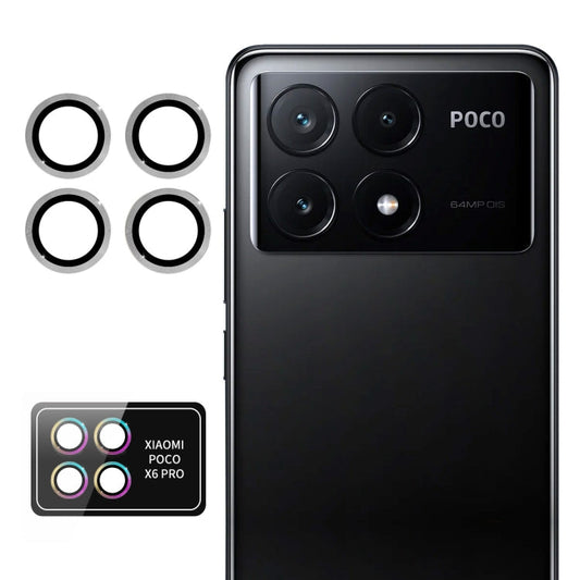 For Xiaomi Poco X6 Pro ENKAY Hat-Prince 9H Rear Camera Lens Aluminium Alloy Tempered Glass Film(Silver)