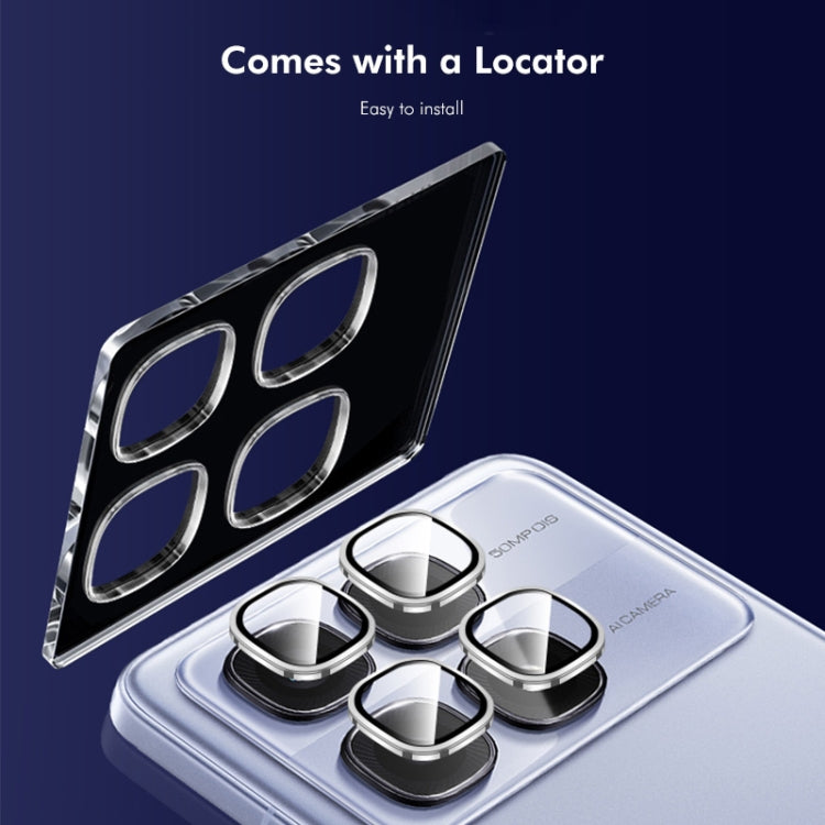 For Redmi K70 Ultra ENKAY Hat-Prince 9H Rear Camera Lens Aluminium Alloy Tempered Glass Film(Silver)