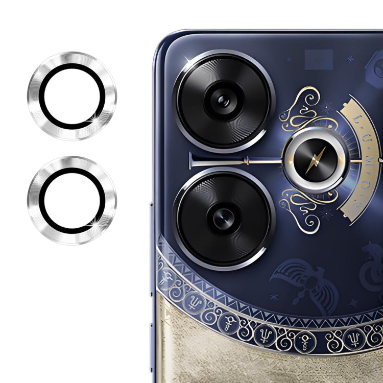 For Redmi Turbo 3 ENKAY Hat-Prince 9H Rear Camera Lens Aluminium Alloy Tempered Glass Film(Silver)