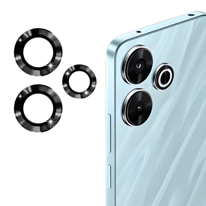 Pour Redmi Note 13R 5G ENKAY Hat-Prince Film en Verre Trempé en Alliage d'Aluminium 9H pour Objectif de Caméra Arrière (Noir)