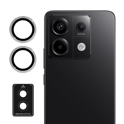 Pour Redmi Note 13 Pro 4G Film en verre trempé ENKAY Hat-Prince 9H pour objectif de caméra arrière en alliage d'aluminium (argent)