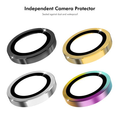 Pour Xiaomi Redmi Note 13 Pro+ 5G ENKAY Hat-Prince 9H Film de protection en verre trempé en alliage d'aluminium pour objectif de caméra arrière (Doré)
