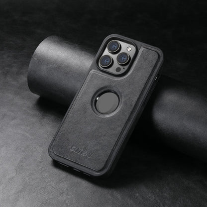 For iPhone 15 Pro Suteni G1 Magsafe Leather Back Phone Case(Black)