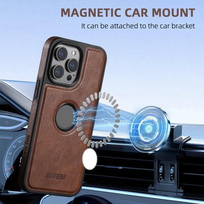 For iPhone 16 Plus Suteni G1 Magsafe Leather Back Phone Case(Blue)