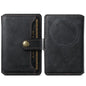 Suteni S2 Étui Porte-cartes Magnétique pour Téléphone Housse de Carte Anneau Magnétique MagSafe en Cuir PU (Noir)