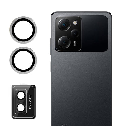 Pour Xiaomi Poco X5 Pro ENKAY Hat-Prince Film en verre trempé pour objectif de caméra arrière 9H en alliage d'aluminium (argent)