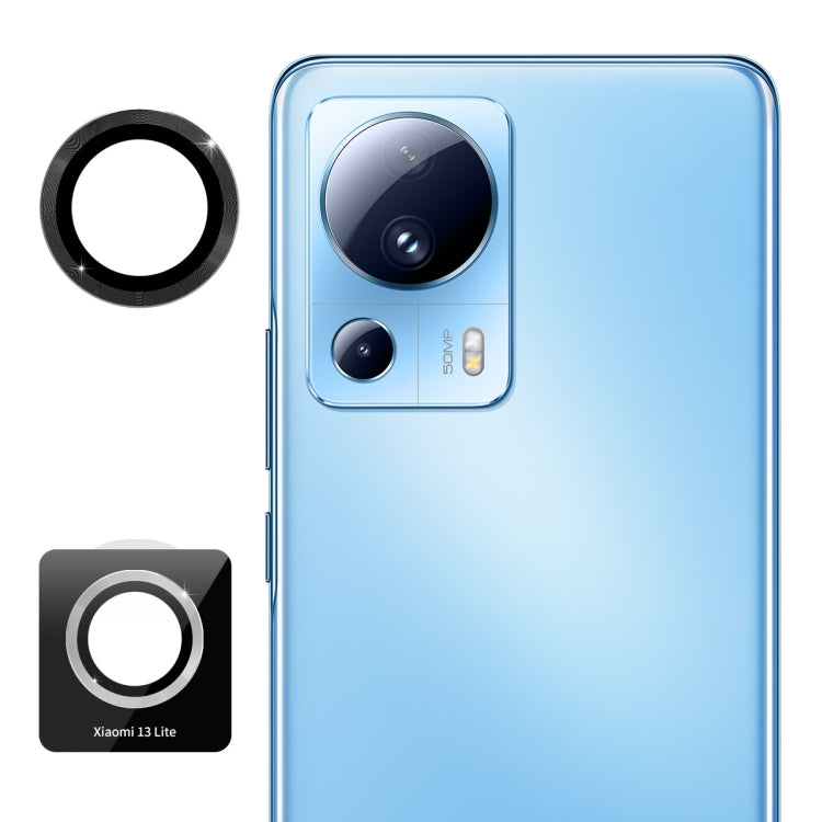 Pour Xiaomi 13 Lite 4G ENKAY Hat-Prince Film en verre trempé en alliage d'aluminium pour objectif de caméra arrière 9H (noir)