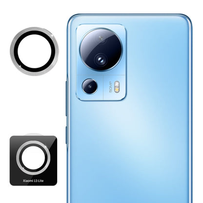 Pour Xiaomi 13 Lite 4G Film en verre trempé en alliage d'aluminium ENKAY Hat-Prince 9H pour objectif d'appareil photo arrière (argent)