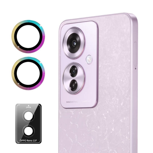 For OPPO Reno11 F ENKAY Hat-Prince 9H Rear Camera Lens Aluminium Alloy Tempered Glass Film(Colorful)