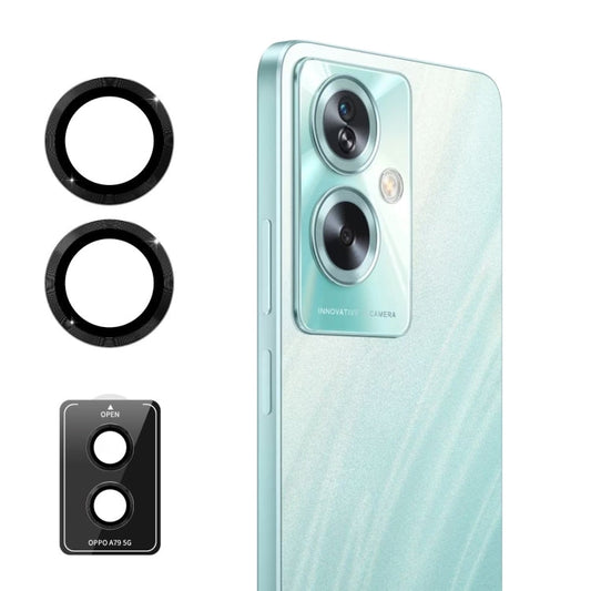 For OPPO A79 5G ENKAY Hat-Prince 9H Rear Camera Lens Aluminium Alloy Tempered Glass Film(Black)