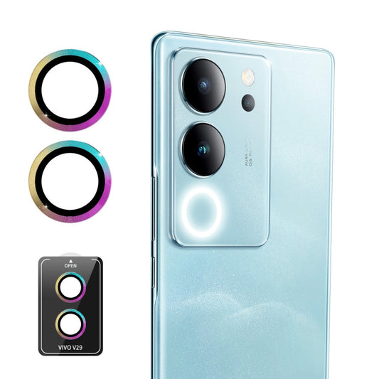 For vivo V29 5G ENKAY Hat-Prince 9H Rear Camera Lens Aluminium Alloy Tempered Glass Film(Colorful)