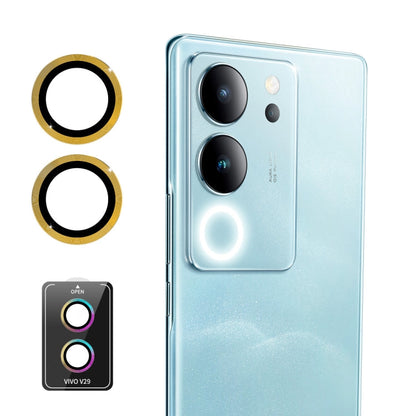 For vivo V29 5G ENKAY Hat-Prince 9H Rear Camera Lens Aluminium Alloy Tempered Glass Film(Golden)